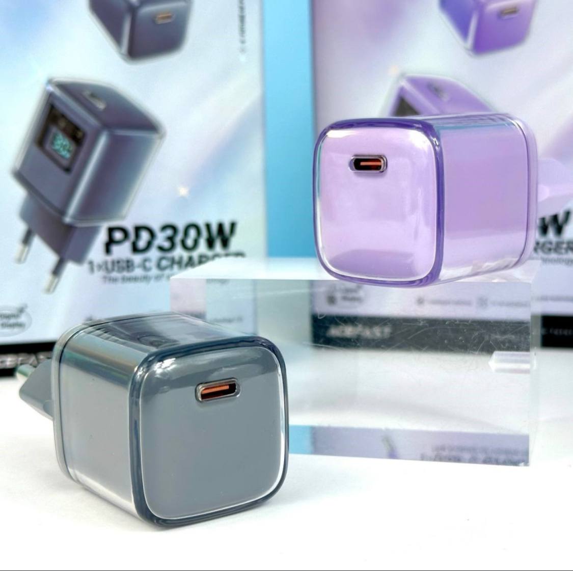 Мережевий зарядний пристрій AceFast A53 Sparkling series GaN PD30W - Зображення 4