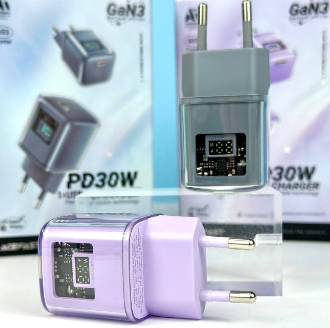 Мережевий зарядний пристрій AceFast A53 Sparkling series GaN PD30W - Зображення 2