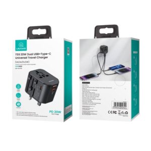 Мережевий зарядний пристрій Usams US-CC179 T59 PD20W Dual 2USB+Type-C US/AU/UK/EU