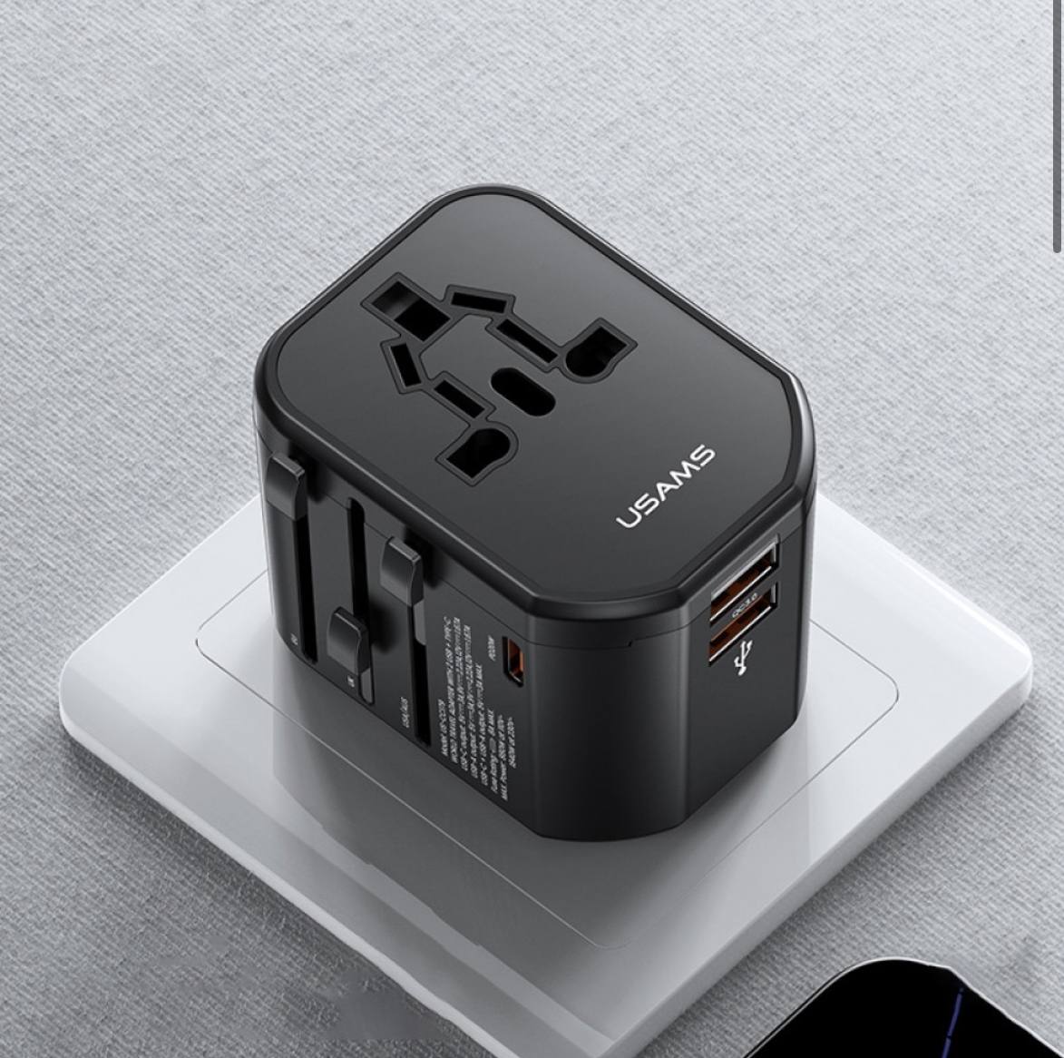 Мережевий зарядний пристрій Usams US-CC179 T59 PD20W Dual 2USB+Type-C US/AU/UK/EU - Зображення 5