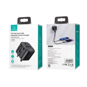 Мережевий зарядний пристрій Usams US-CC173 T55 2USB Universal 12W US/AU/EU/UK