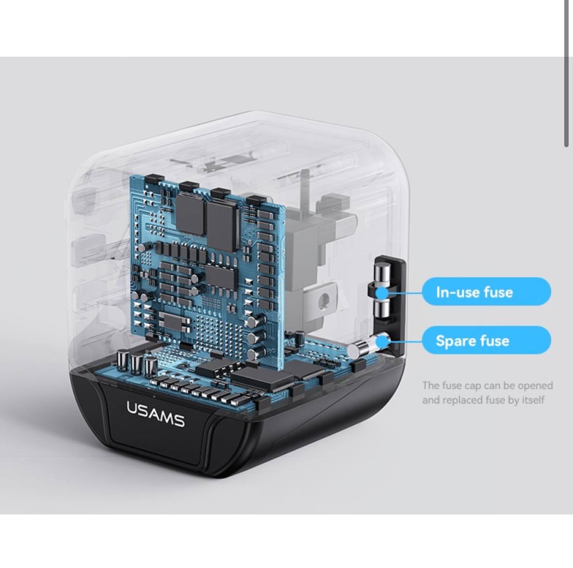 Мережевий зарядний пристрій Usams US-CC173 T55 2USB Universal 12W US/AU/EU/UK - Зображення 2