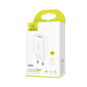 Мережевий зарядний пристрій Usams US-CC083 T22 Single USB Travel Charger QC3.0 18W