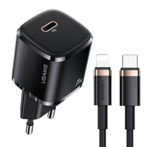 Мережевий зарядний пристрій Usams-XFK (T36 EU charger PD20W + US-SJ484 U63 Type-C to Lightning)