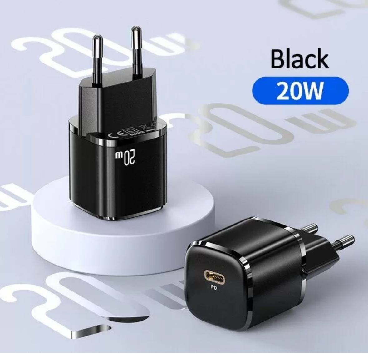 Мережевий зарядний пристрій Usams-XFK (T36 EU charger PD20W + US-SJ484 U63 Type-C to Lightning) - Зображення 3