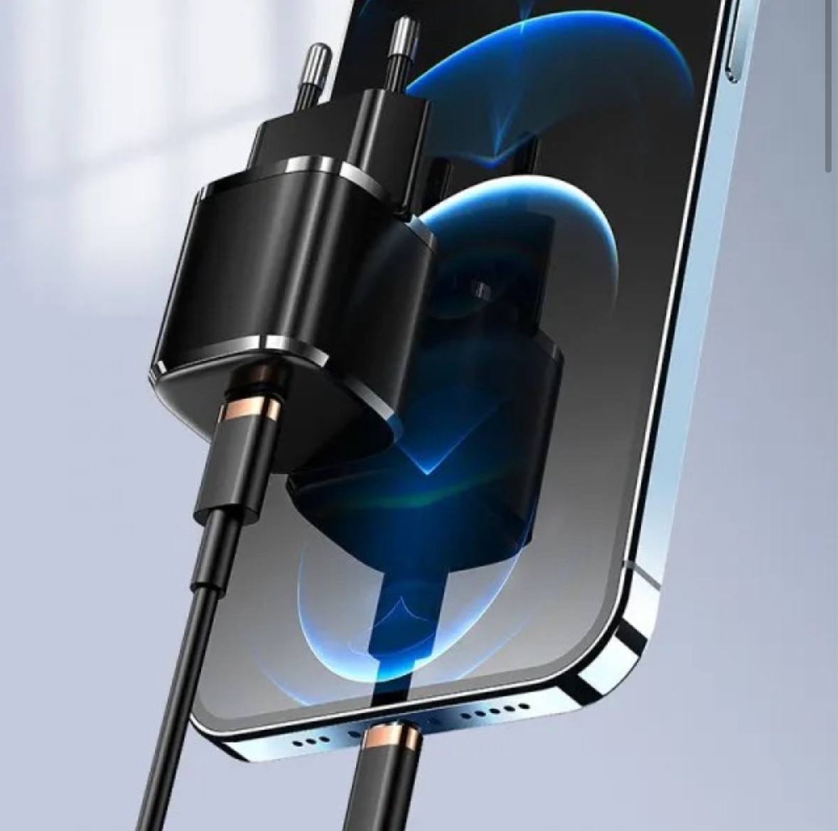 Мережевий зарядний пристрій Usams-XFK (T36 EU charger PD20W + US-SJ484 U63 Type-C to Lightning) - Зображення 5