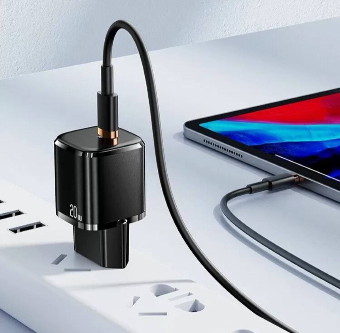 Мережевий зарядний пристрій Usams-XFK (T36 EU charger PD20W + US-SJ484 U63 Type-C to Lightning) - Зображення 6