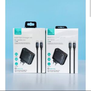 Мережевий зарядний пристрій Usams (T44 2Type-C+2USB GaN 100W PD+SJ524 U71 Type-C to TypeC 100W PD 1.2m)