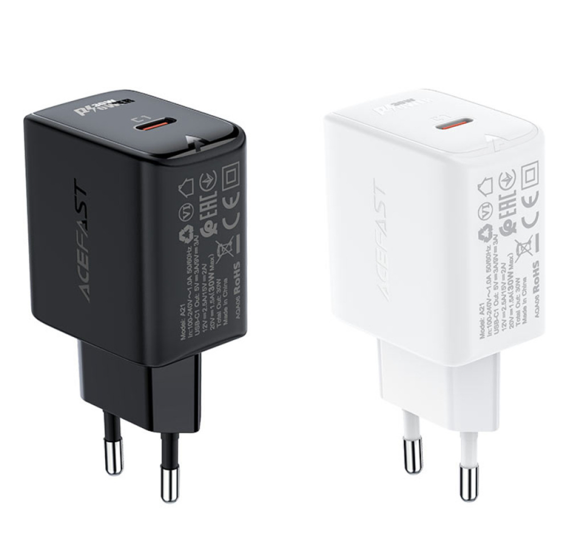 Мережевий зарядний пристрій AceFast A21 GaN 30W - Зображення 4