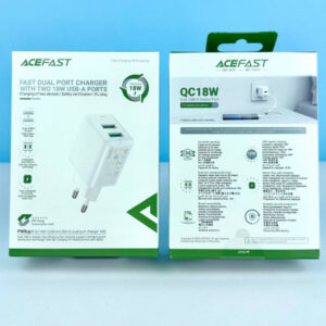 Мережевий зарядний пристрій AceFast A33 QC18W 2USB Швидка зарядка