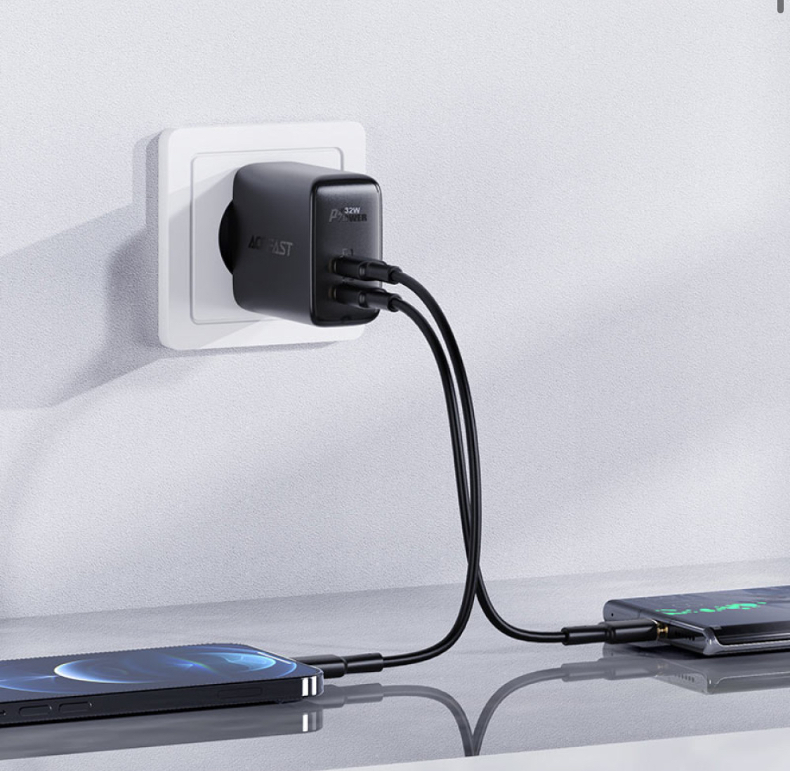 Мережевий зарядний пристрій AceFast A5 PD32W 1USB-C 1USB Швидка зарядка - Зображення 3