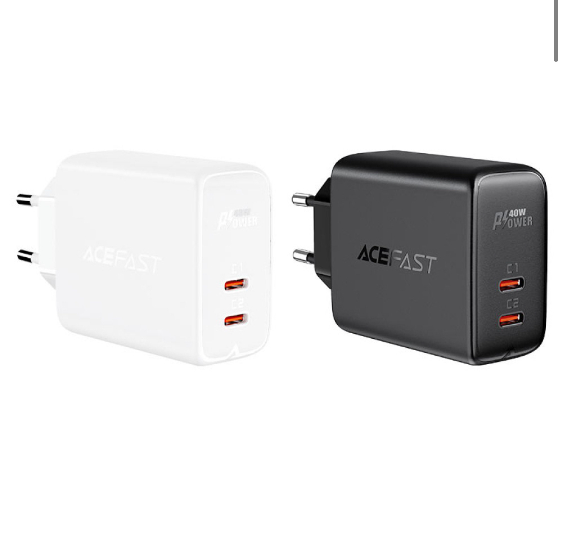 Мережевий зарядний пристрій AceFast A9 PD40W 2USB-C Швидка зарядка - Зображення 3