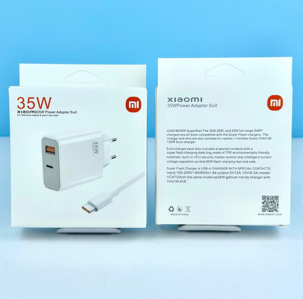 Мережевий зарядний пристрій Xiaomi Mi 35W 2 in1 USB+USB-C + data cable Type-C