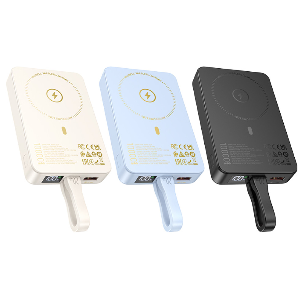 Power Bank Hoco Q24 Elegant 10000mAh 22.5W+PD20W з бездротовою зарядкою 15W (with cable Type-C to Lightning) - Зображення 2
