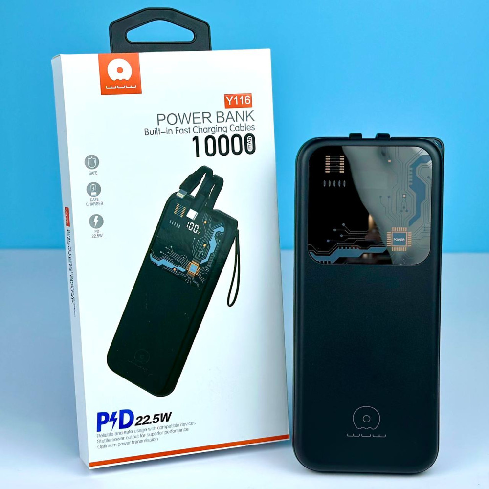 Power Bank WUW Y116 10000mAh PD22.5W USB+Type-C