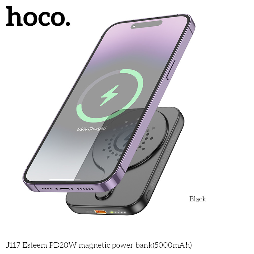 Power Bank Hoco J117 Esteem 5000mAh PD20W+QC3.0 з бездротовою зарядкою - Зображення 2