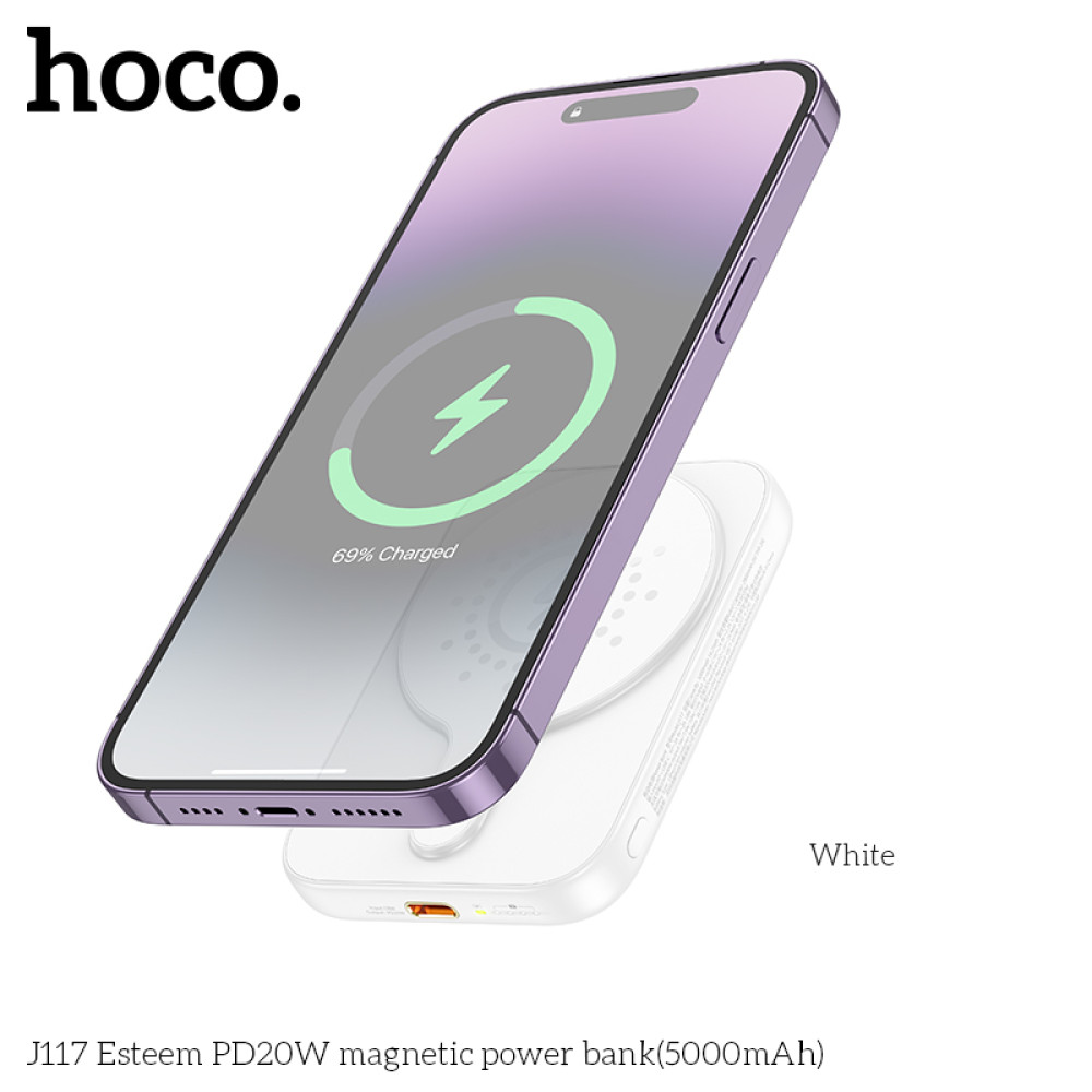 Power Bank Hoco J117 Esteem 5000mAh PD20W+QC3.0 з бездротовою зарядкою - Зображення 3