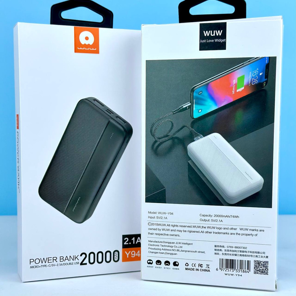Power Bank WUW Y94 20000mAh 2USB+Micro+Type-C - Зображення 5