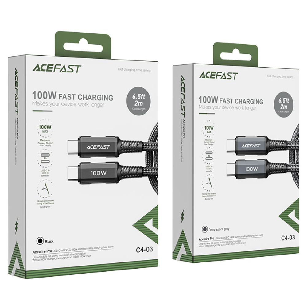 Кабель AceFast C4-03 Type-C to Type-C 100W 2m