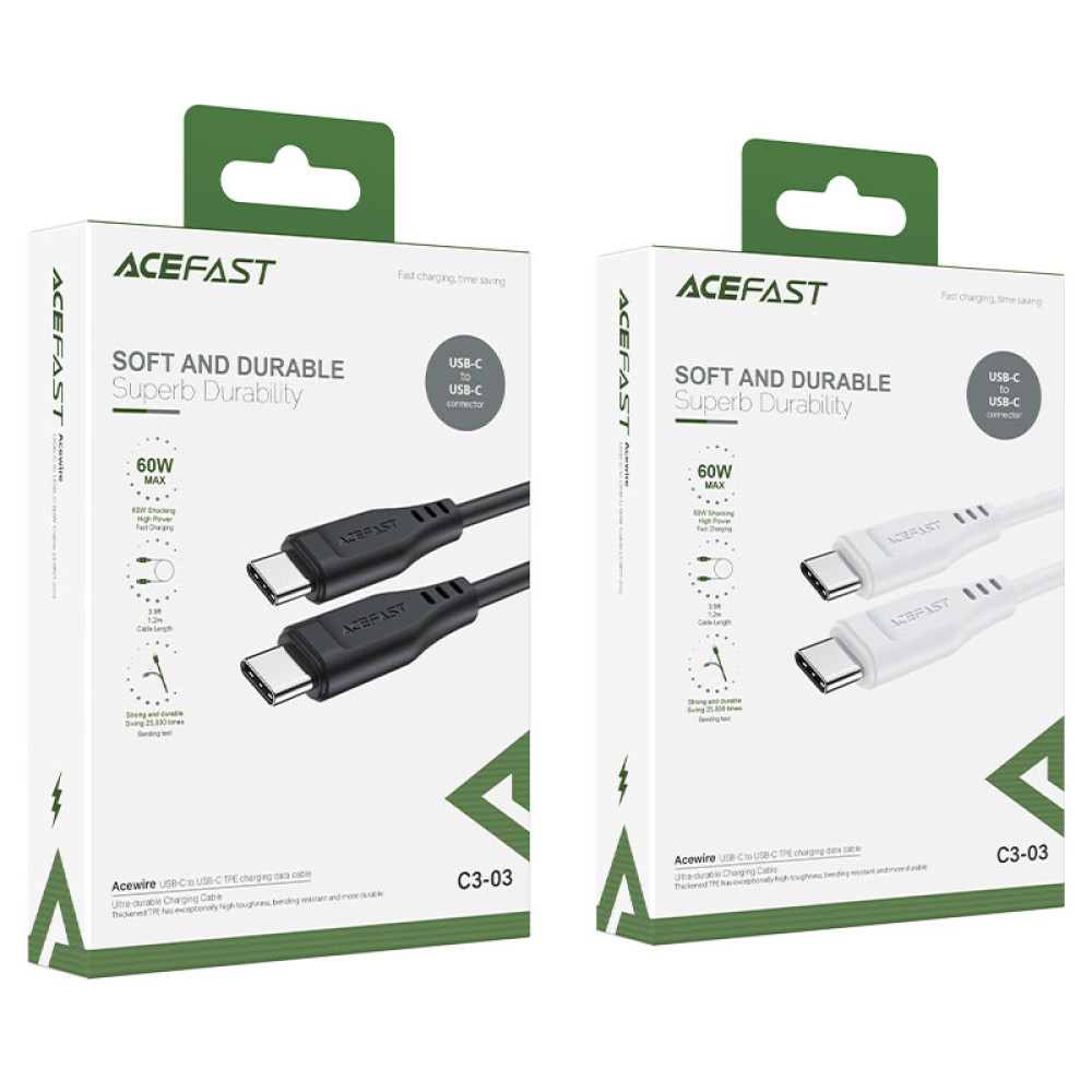 Кабель AceFast C3-03 Type-C to Type-C 60W 1.2m