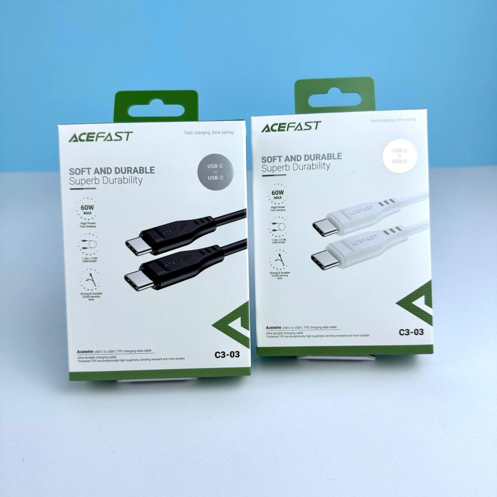 Кабель AceFast C3-03 Type-C to Type-C 60W 1.2m - Зображення 3