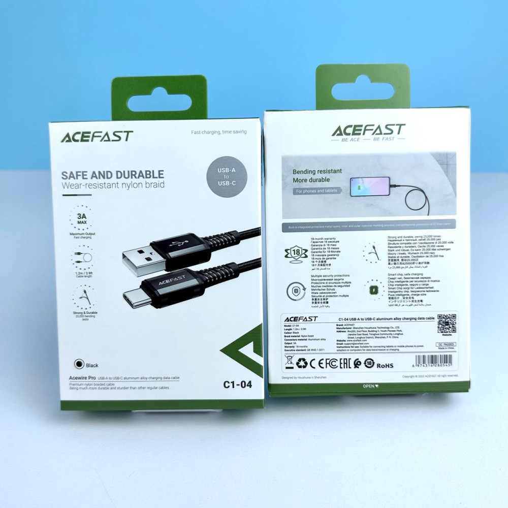Кабель AceFast C1-04 Type-C 1.2m