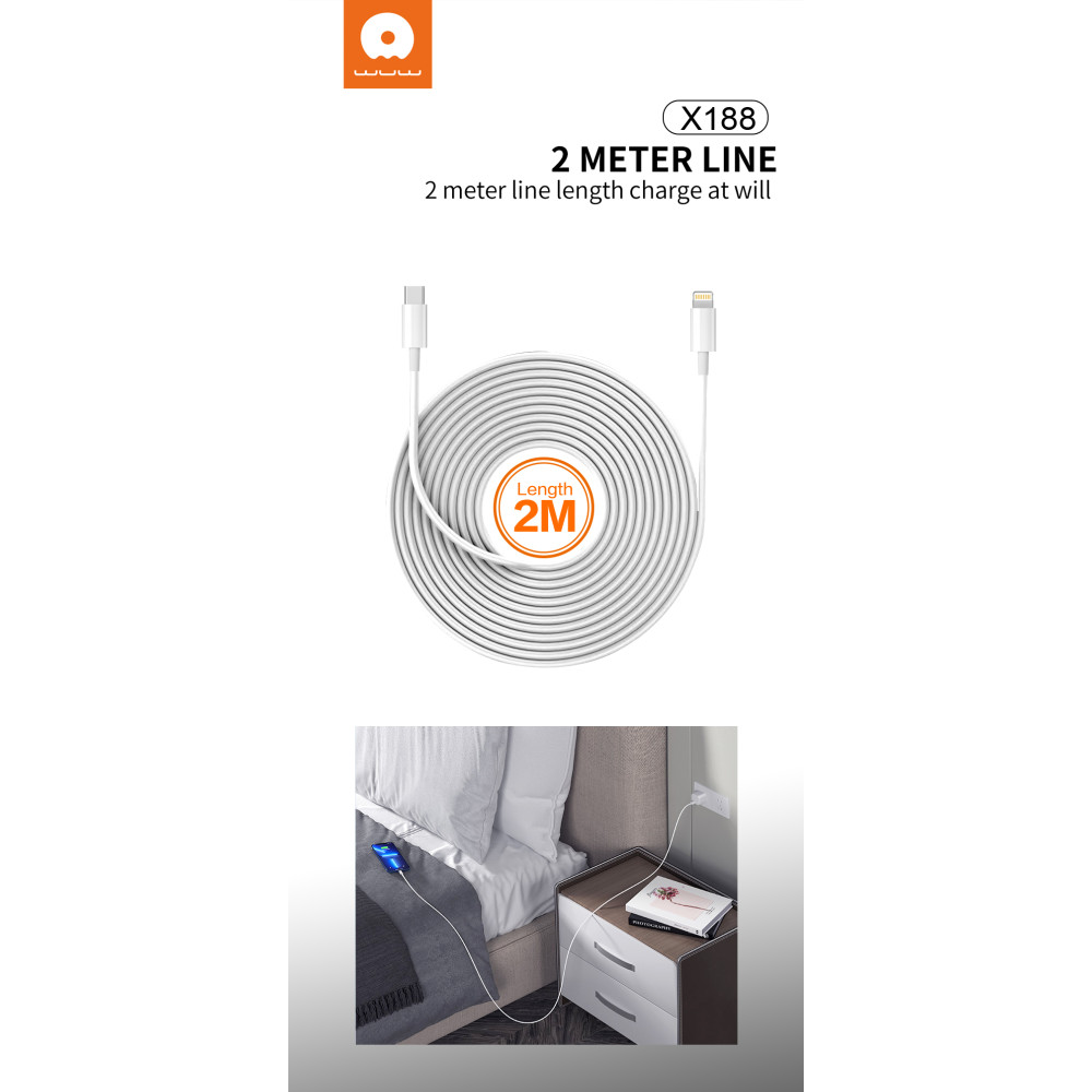 Кабель WUW X188 Type-C to Lightning PD27W 2m - Зображення 3