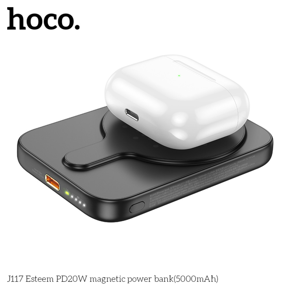 Power Bank Hoco J117 Esteem 5000mAh PD20W+QC3.0 з бездротовою зарядкою - Зображення 4