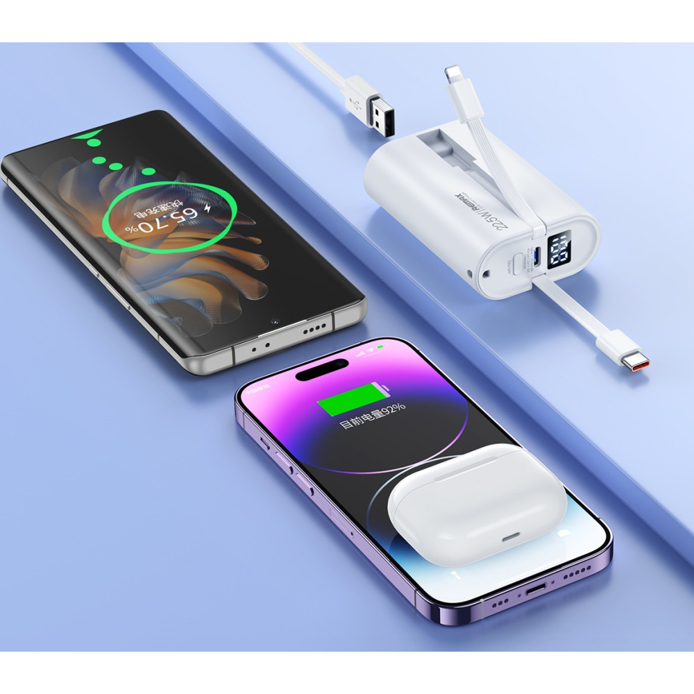 Power Bank Remax RPP-572 10000mAh Prime Series PD20W+QC22.5W with cable - Зображення 5