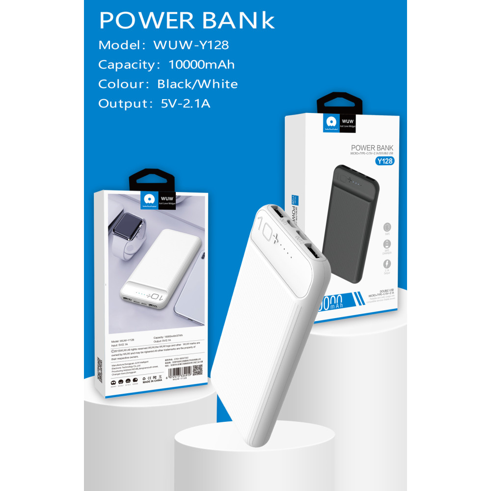 Power Bank WUW Y128 10000mAh 2USB+Micro+Type - Зображення 2