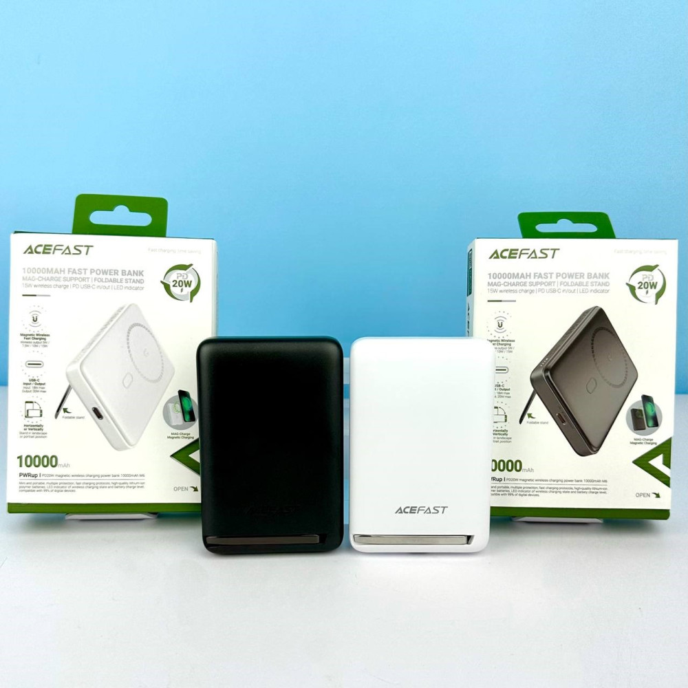 Power Bank AceFast M6 10000mAh PD20W з бездротовою зарядкою