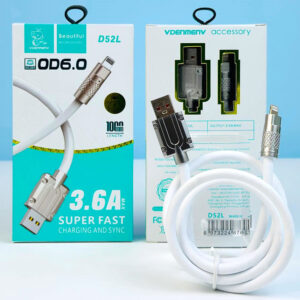 Кабель Denmen Lightning D52L 3.6A 1m