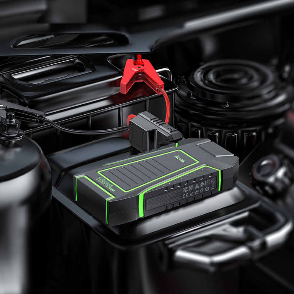 Автомобільний портативний пуско-зарядний пристрій Hoco QS1 Spring 10000mAh - Зображення 6