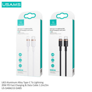 Кабель Usams US-SJ484 U63 Type-C to Lightning PD 20W 1.2m Швидка зарядка